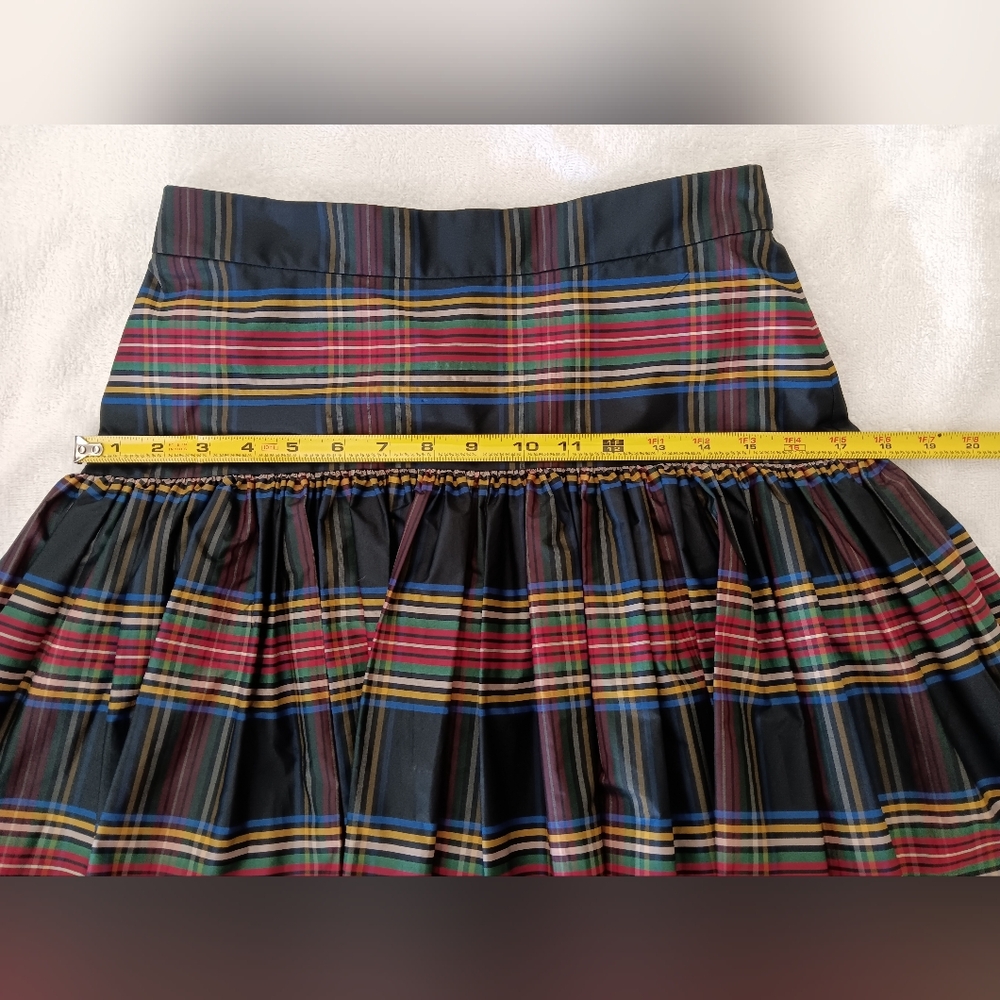 J. CREW Stewart Plaid Drop Waist Taffeta Skirt 0P XSP - Picture 6 of 8